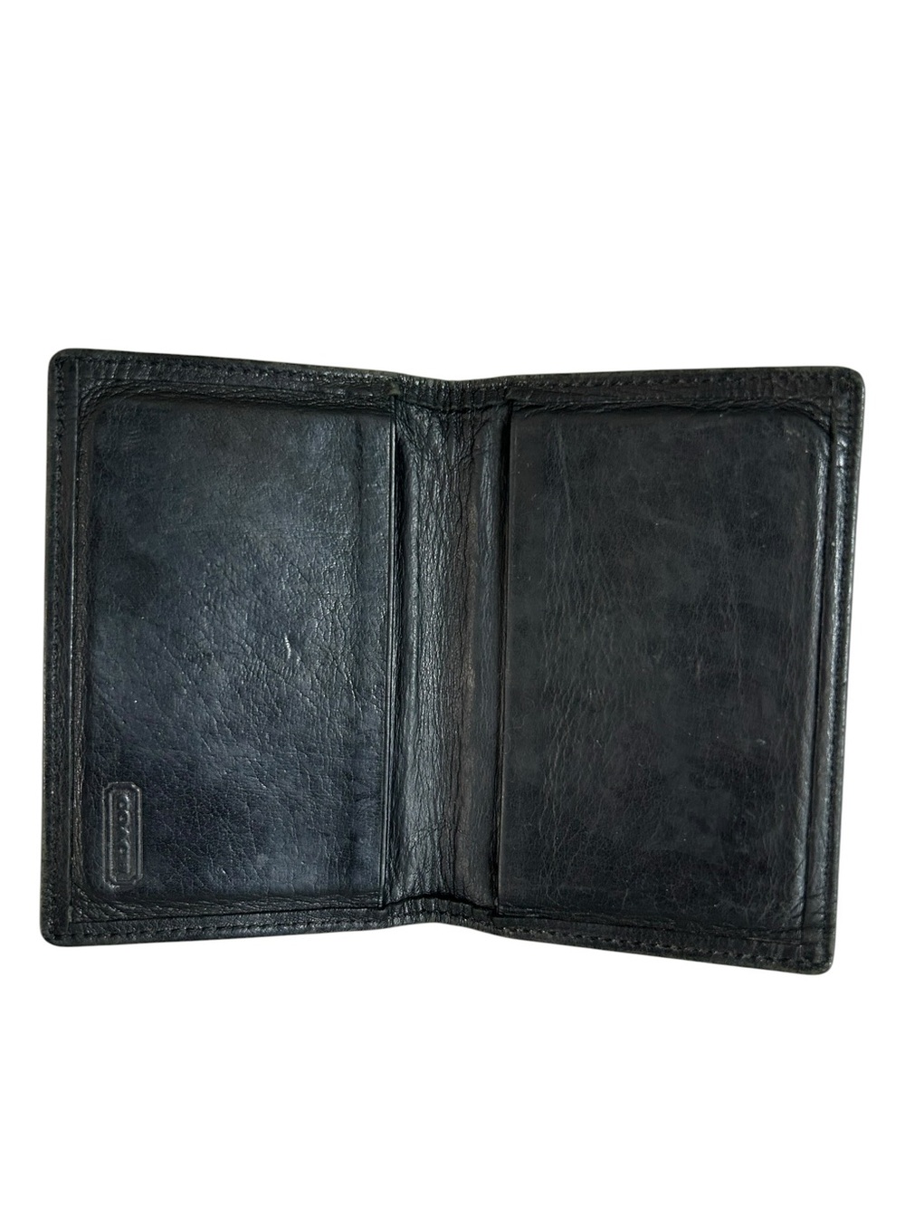 COACH Men’s Black Leather Bifold Card Holder Vintage Classic